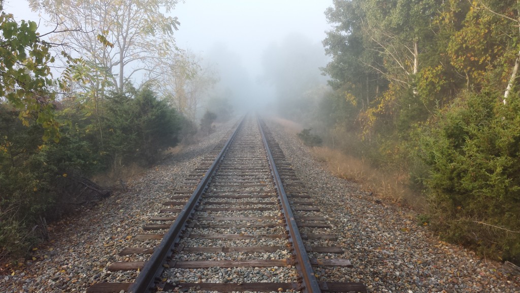 Trail variety 6: I never get tired of misty RR crossings