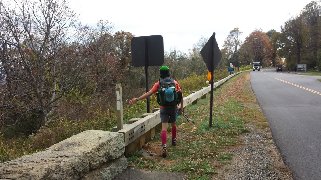 Hero touching his finish line...congrats on completing your thru-hike!