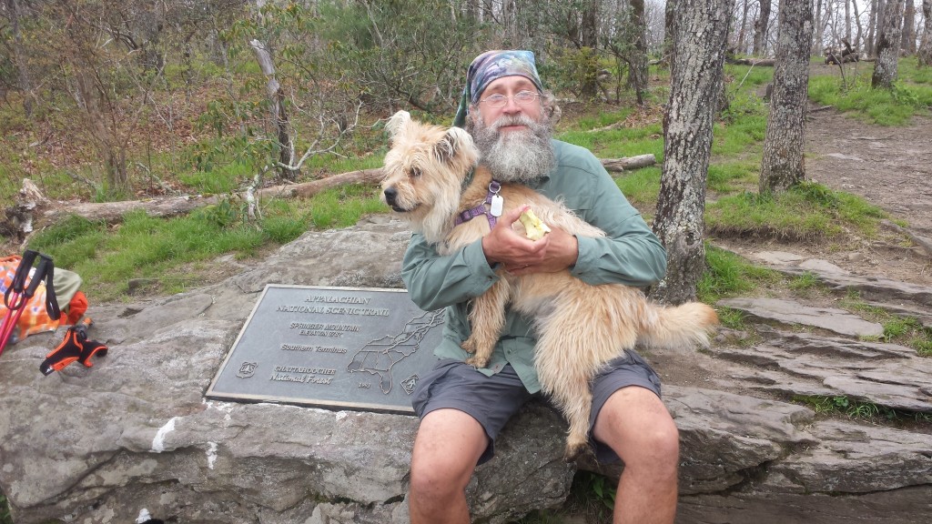 Me and Yello, photo by Mello. Best hiking dog I encountered on the trail